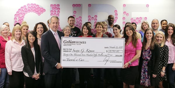 Gehan Homes Raises Over $20,000 for Susan G. Komen